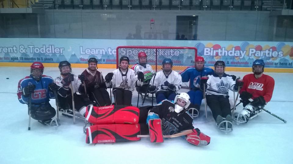 Some of the attendees from the first MK sledge hockey taster session